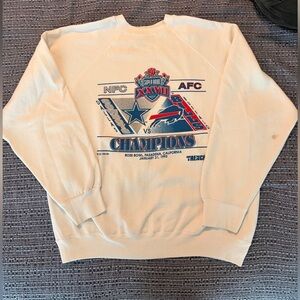 Vintage Super Bowl XXVII Champions White Crewneck Sweatshirt